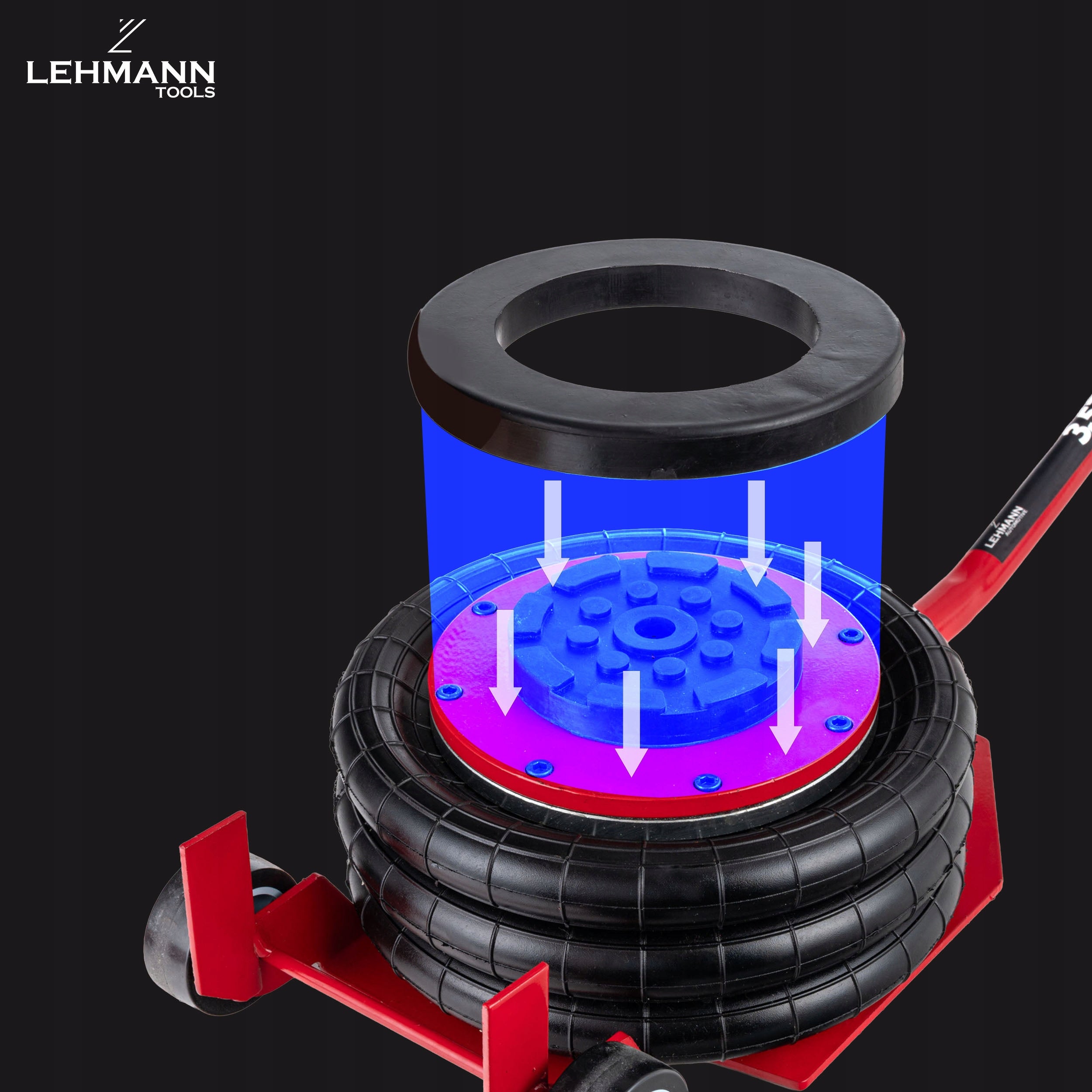 PNEUMATIC SNOWMAN LIFT 3,5T LEHMANN LEWIS 12BAR STRONG RUBBER JACK Brand Lehmann