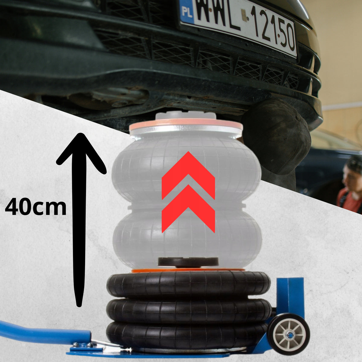 PNEUMATIC SNOWMAN LIFT 3T 3000KG JACK CUSHION WORKSHOP RUBBER Brand no brand