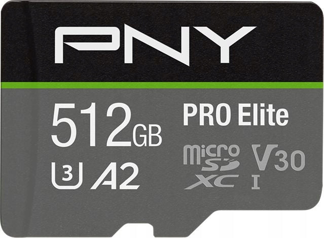 PNY PRO Elite MicroSDXC 512 GB Class 10 UHS-I/U3 A2 V30 card