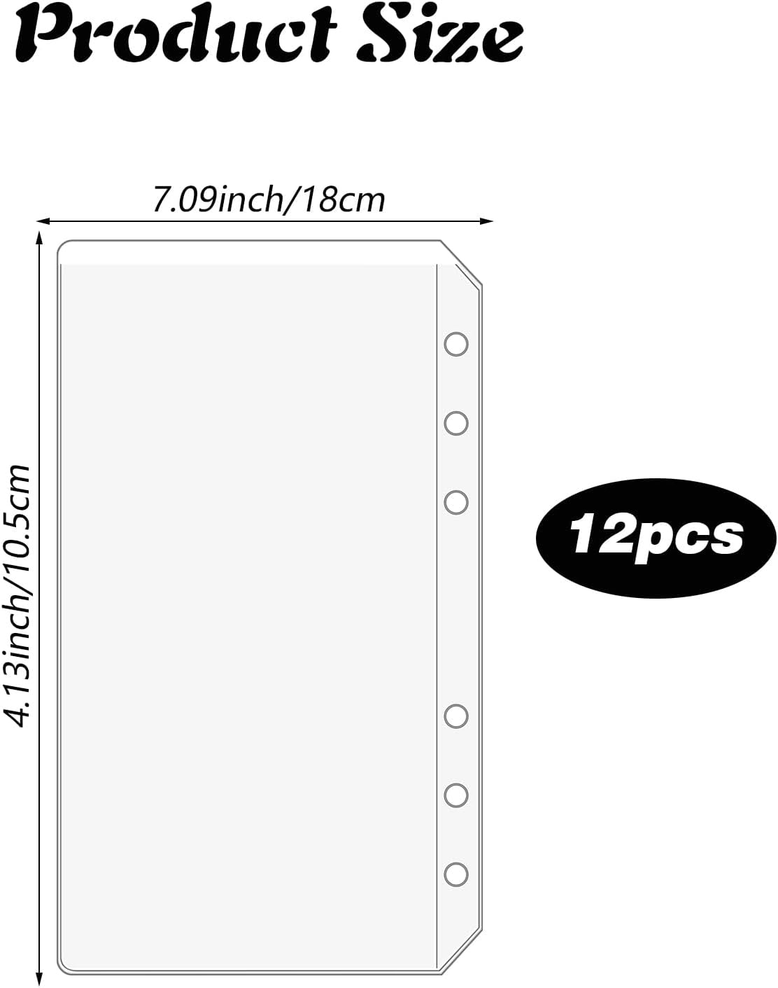 POCKETS 12 PIECES A6 TRANSPARENT ENVELOPE INSERTS ORGANIZER BINDER Brand no brand