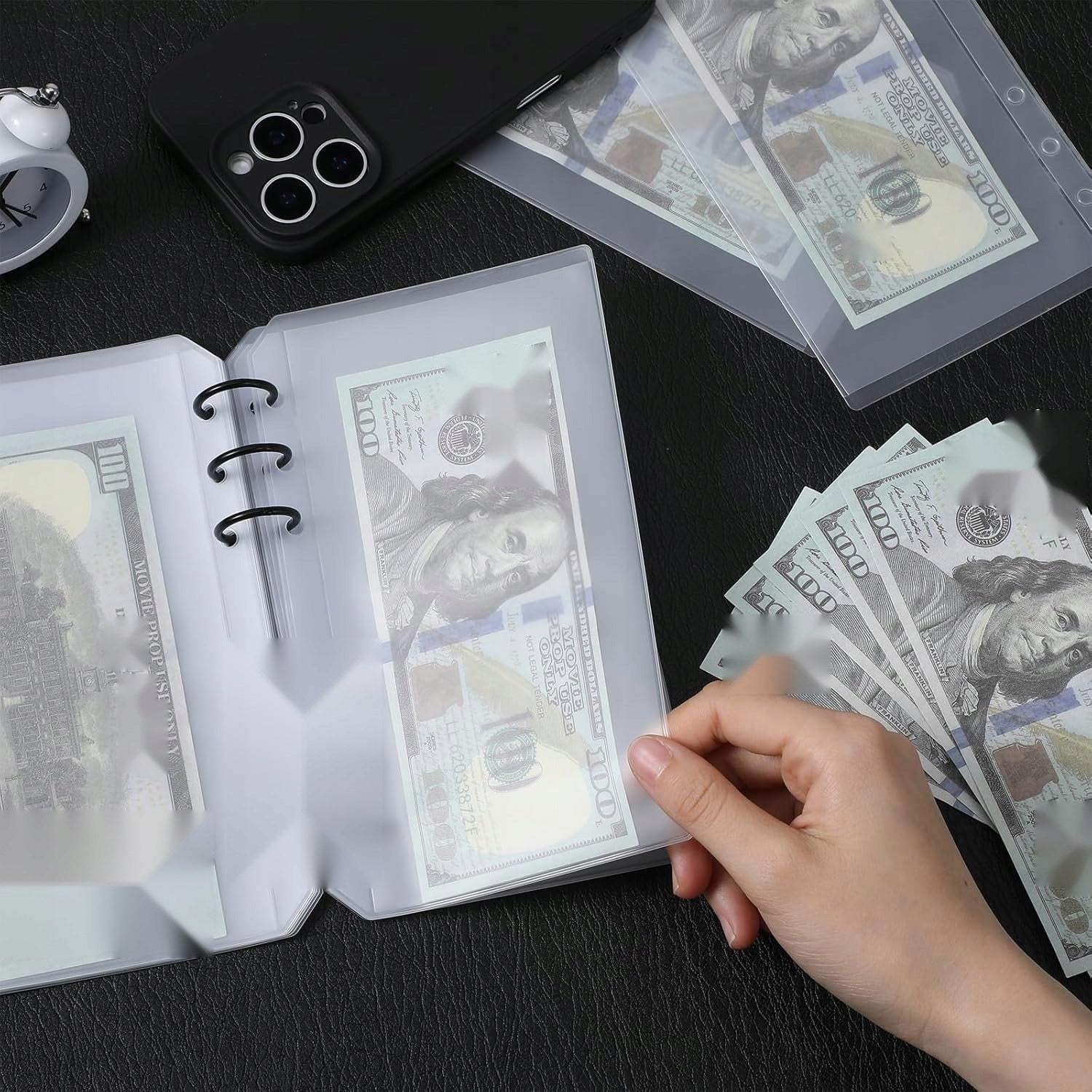 POCKETS 12 PIECES A6 TRANSPARENT ENVELOPE INSERTS ORGANIZER BINDER Reinforcement type no reinforcement