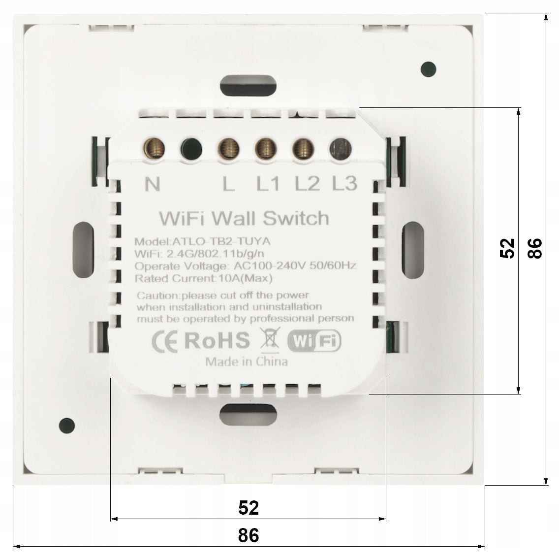 Smart Switch Tuya Atlo-TB2 Wi-Fi, 1 Stk. 