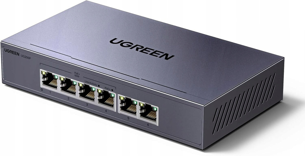 POE SWITCH 6-PORT GIGABIT 4x POE+ 60W IEEE 802.3AF/AT