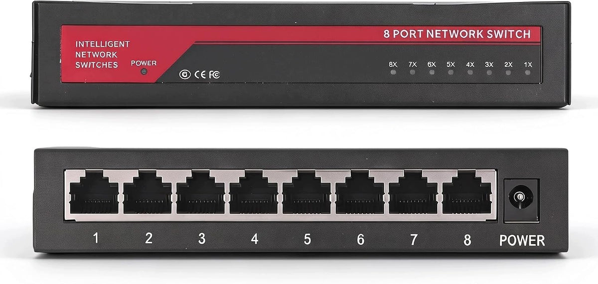 POE SWITCH 8 PORTS GIGABIT ETHERNET METAL PLUG PLAY
