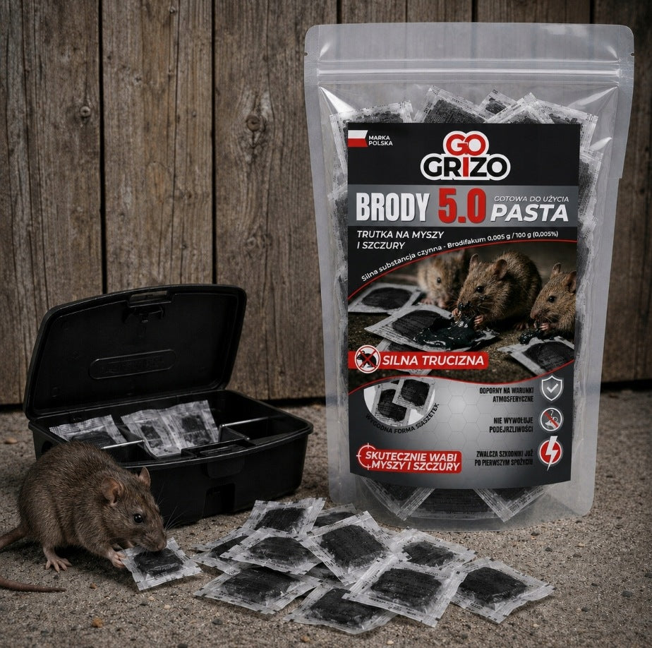 POISON FOR MICE AND RATS GoGRIZO IN SACHETS 1KG VERY STRONG BLACK Manufacturer code ROFESJONALNA TRUTKA NA PASTA MYSZY CZARNA