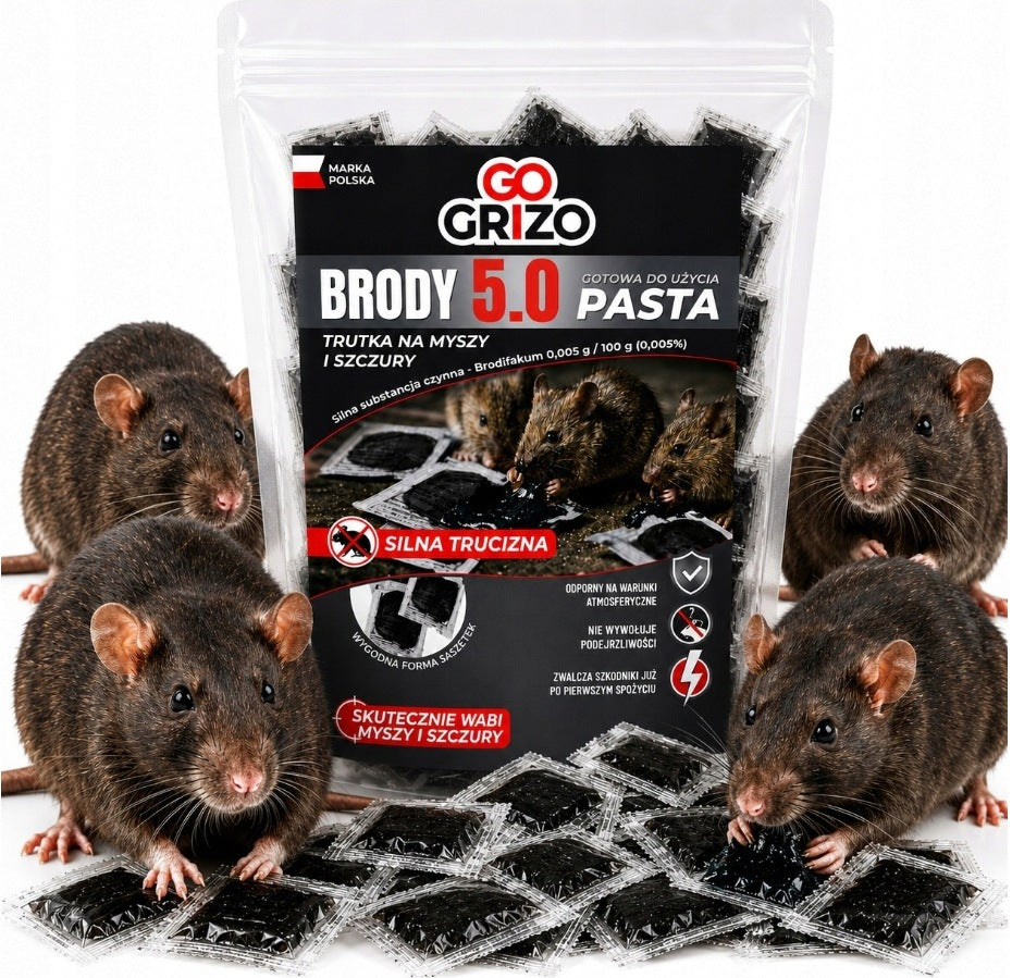 POISON FOR MICE AND RATS GoGRIZO IN SACHETS 1KG VERY STRONG BLACK