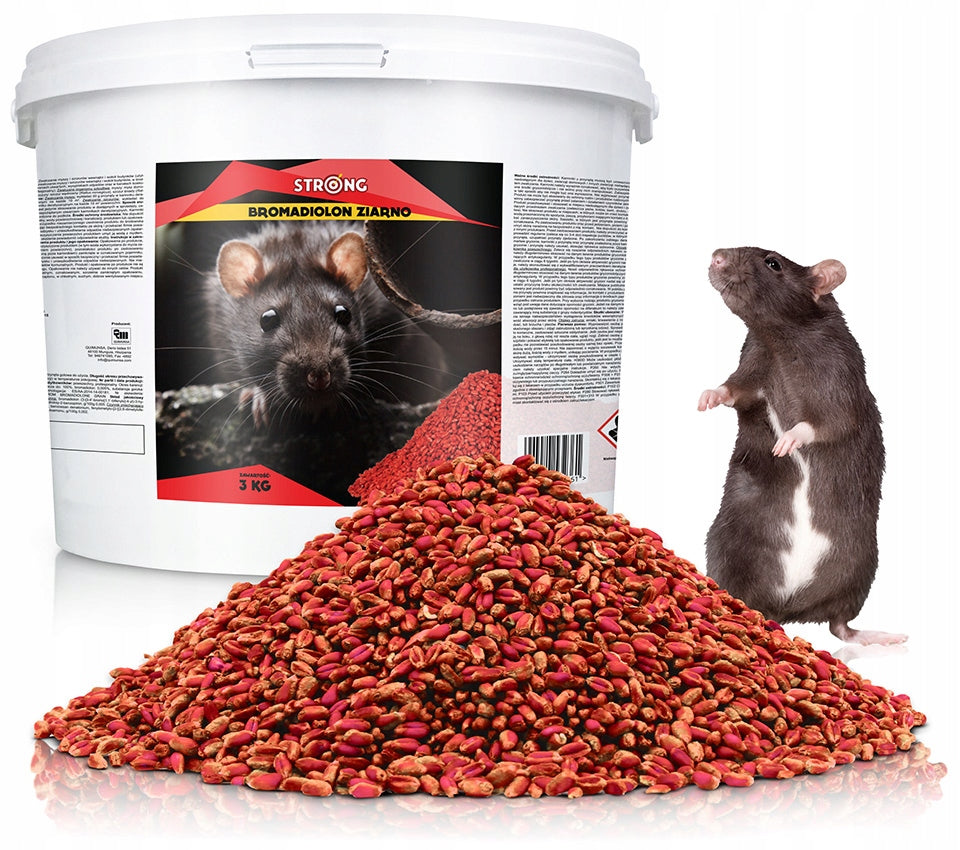 POISON FOR MICE AND RATS POISONED GRAIN BROMADIOLONE PAGES 3KG Manufacturer code 1896 TRUTKA NA MYSZY NA SZCZURY