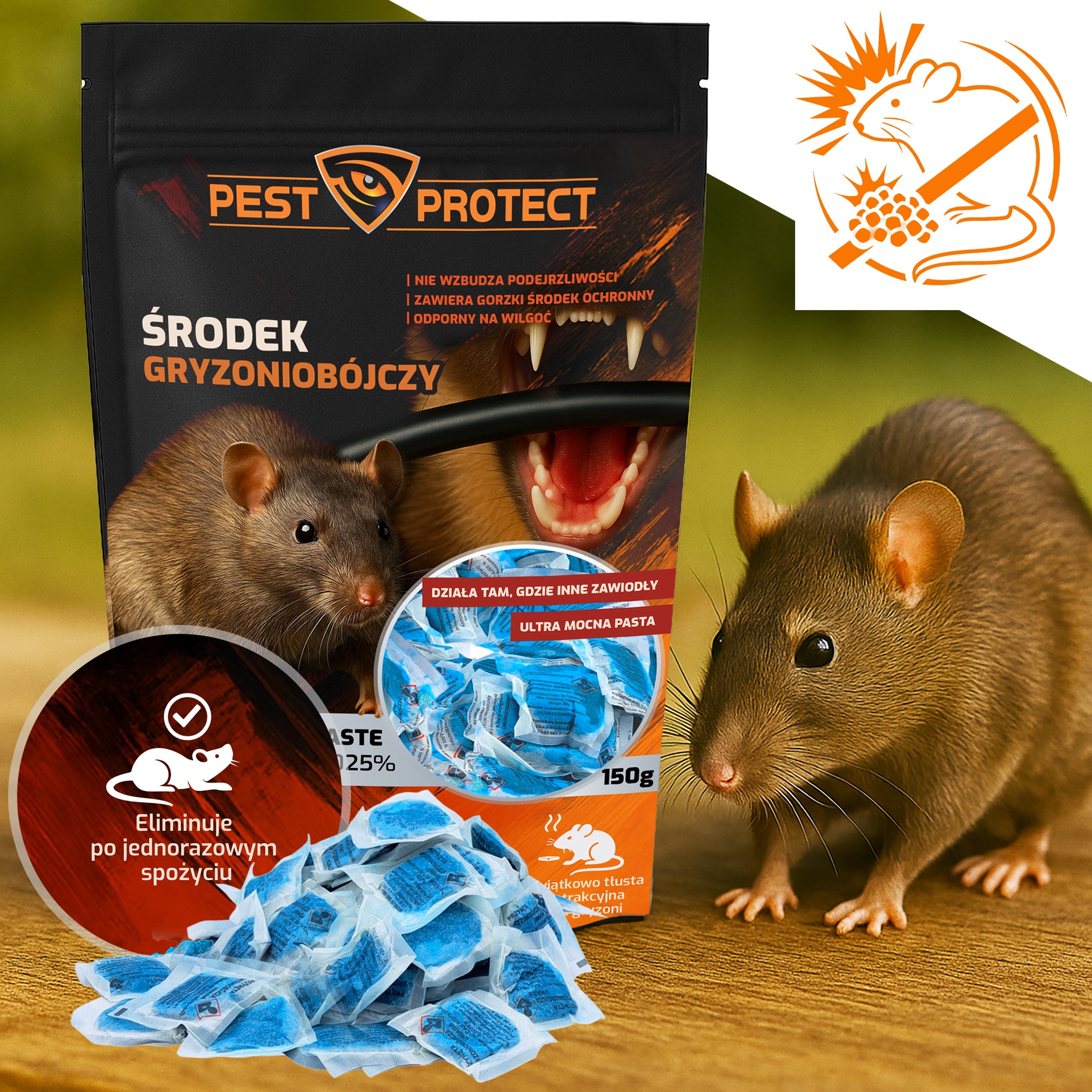 POISON FOR MOUSE RATS LARGE RODENTS PASTE SACHETS BRODIFACOUM Manufacturer code Trutka Pasta na Gryzonie Brodifakum