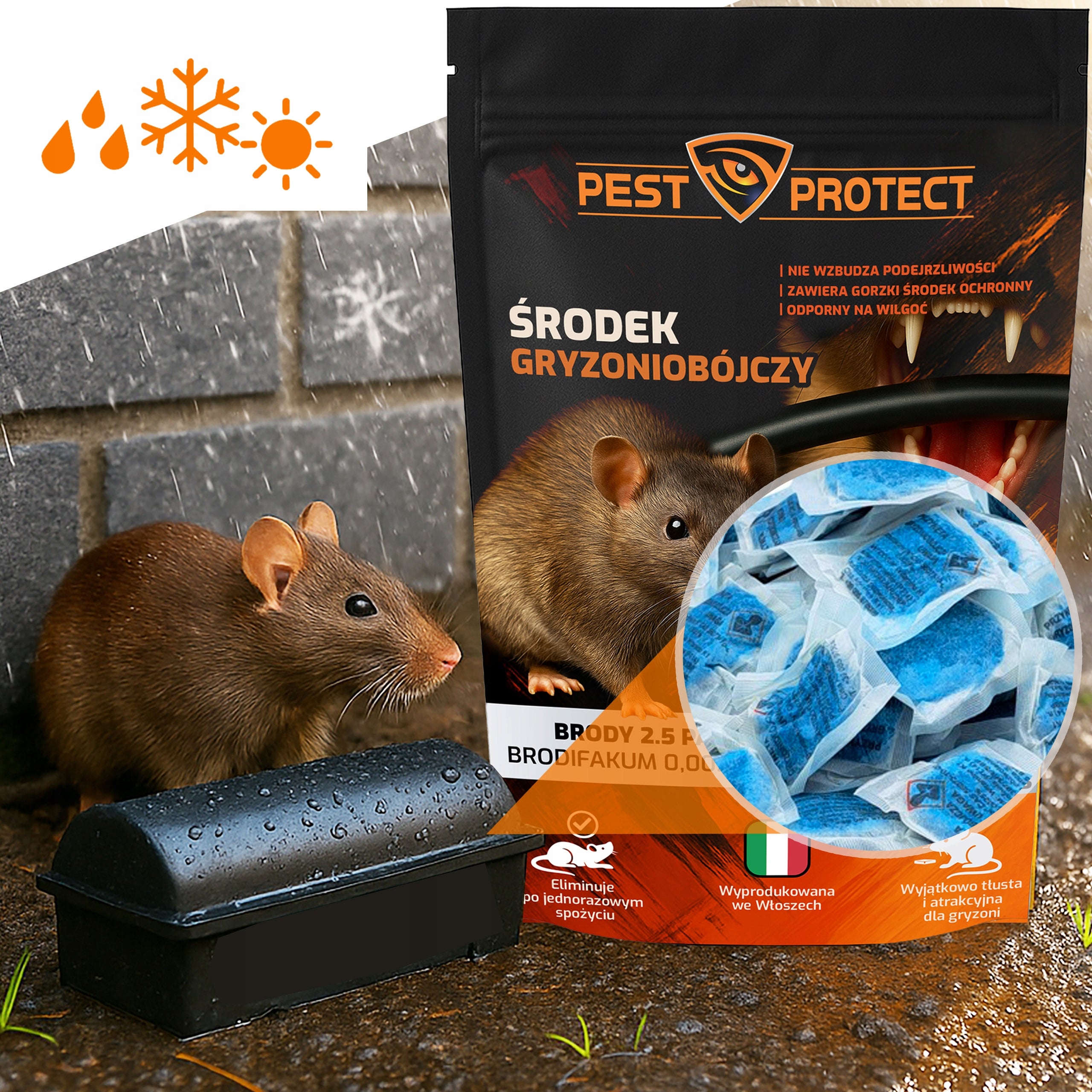POISON FOR MOUSE RATS LARGE RODENTS PASTE SACHETS BRODIFACOUM Packaging status original
