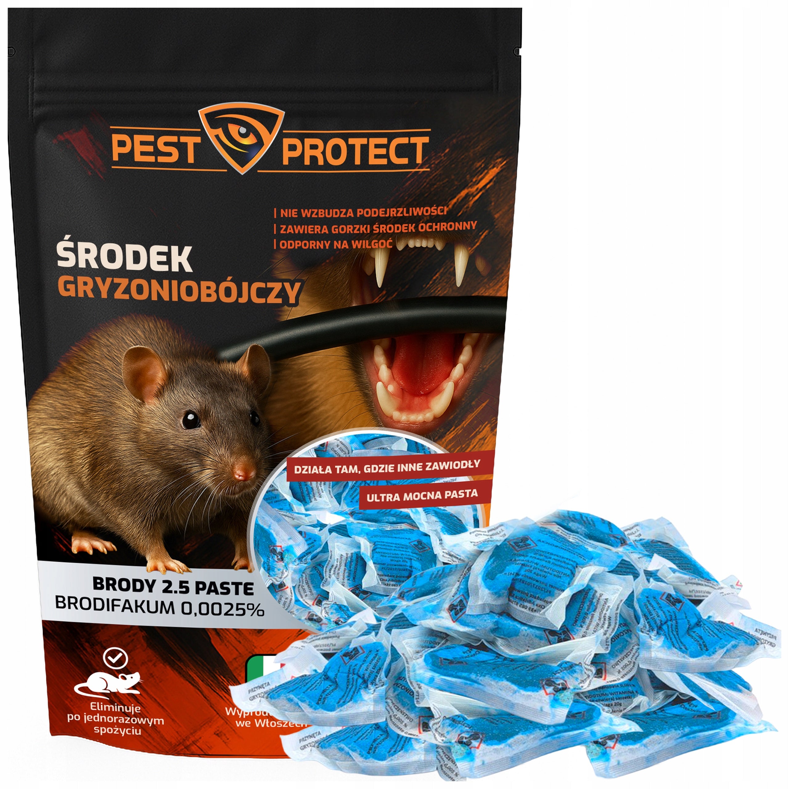 POISON FOR MOUSE RATS LARGE RODENTS PASTE SACHETS BRODIFACOUM