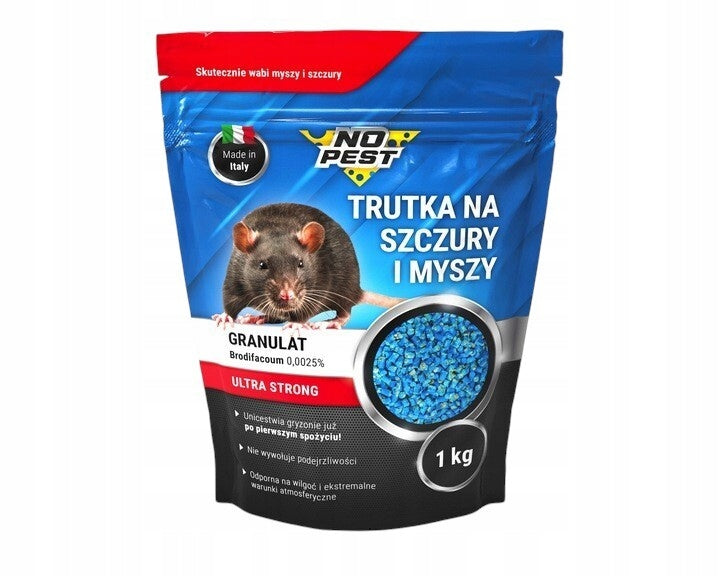 POISON FOR RATS AND MICE GRANULES NO PEST 1KG VERY STRONG Brand No-Pest