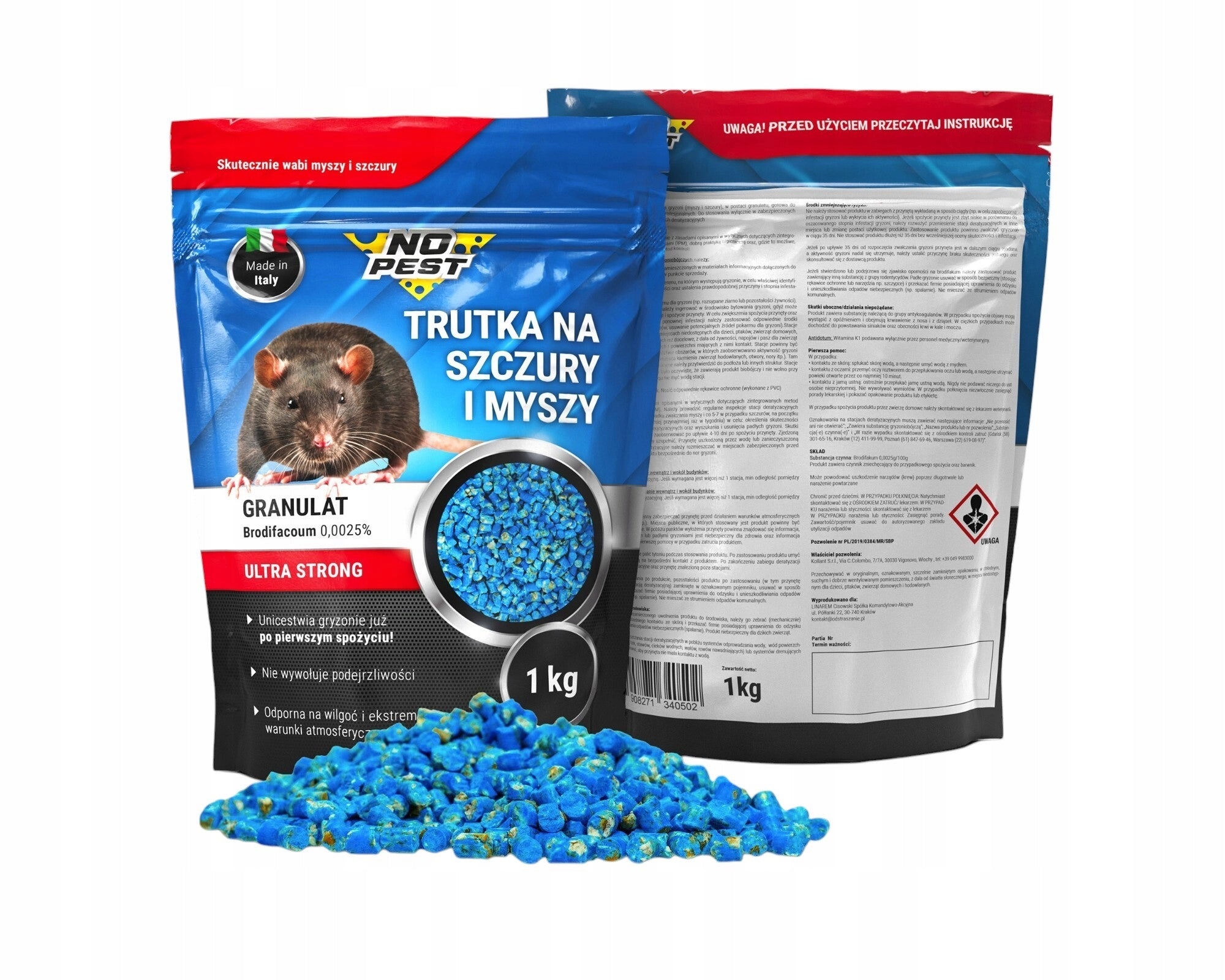 POISON FOR RATS AND MICE GRANULES NO PEST 1KG VERY STRONG Kind poison