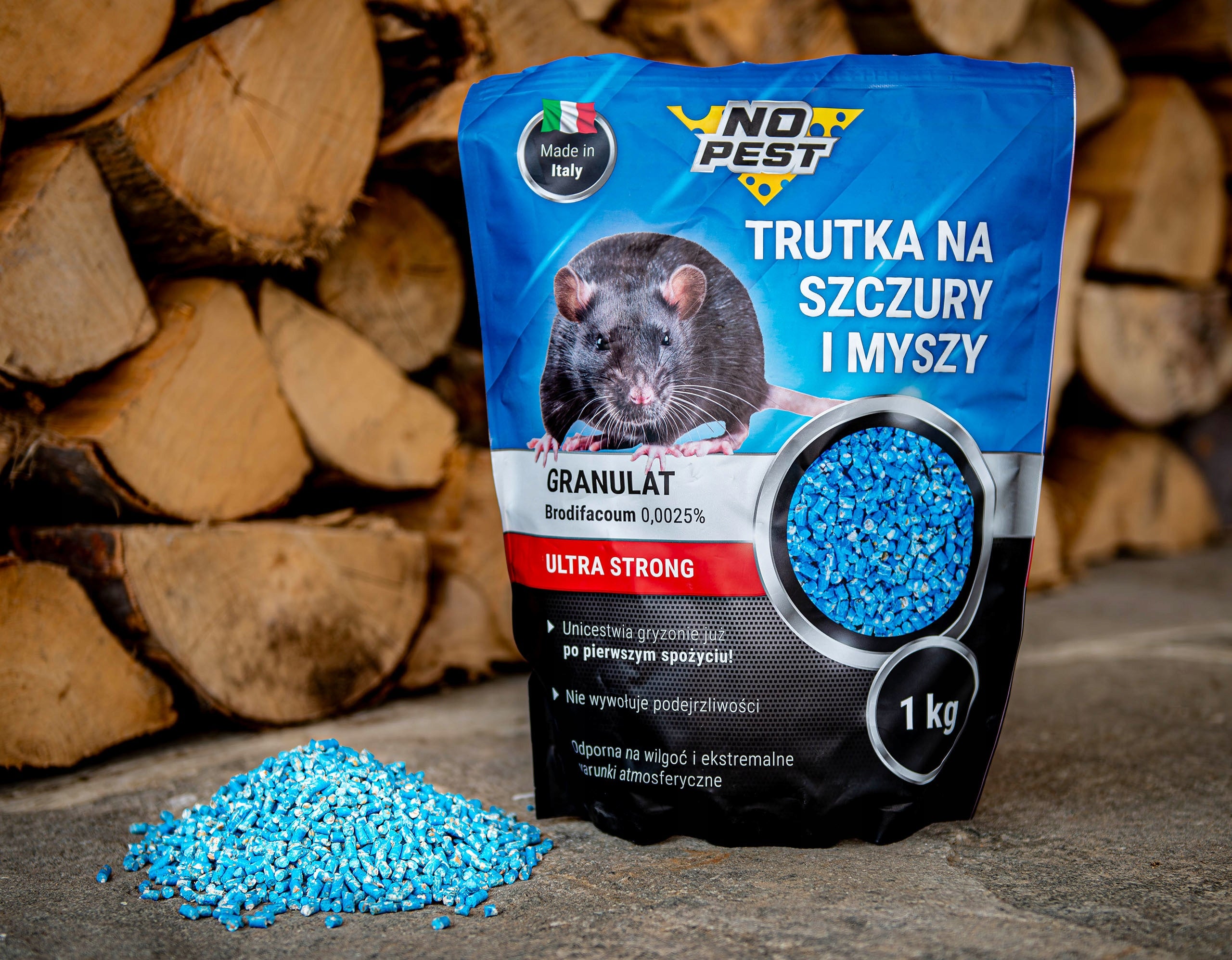 POISON FOR RATS AND MICE GRANULES NO PEST 1KG VERY STRONG Product weight with unit packaging 1 kg