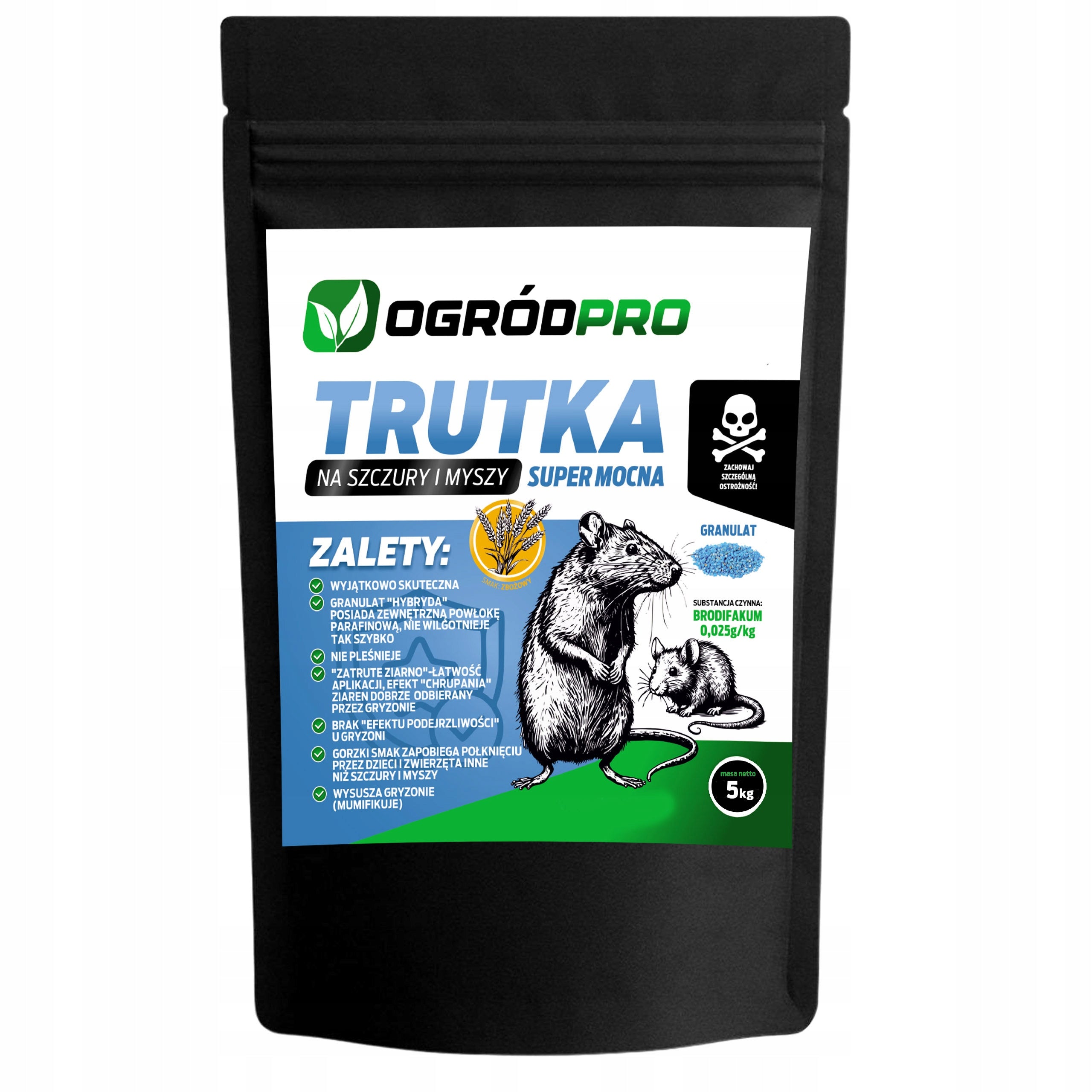 POISON FOR RATS AND MICE RODENTS GRANULES BRODIFACOUM 5KG VERY STRONG Packaging status original