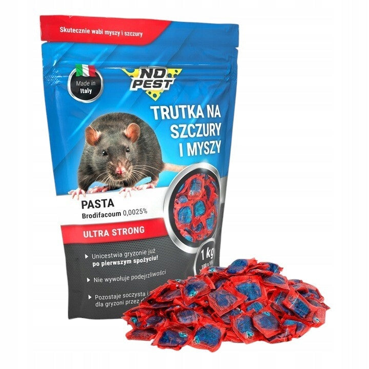 POISON FOR RATS MICE RODENTS PASTE STRONG AGENT NO PEST 2X 1KG Packaging status original
