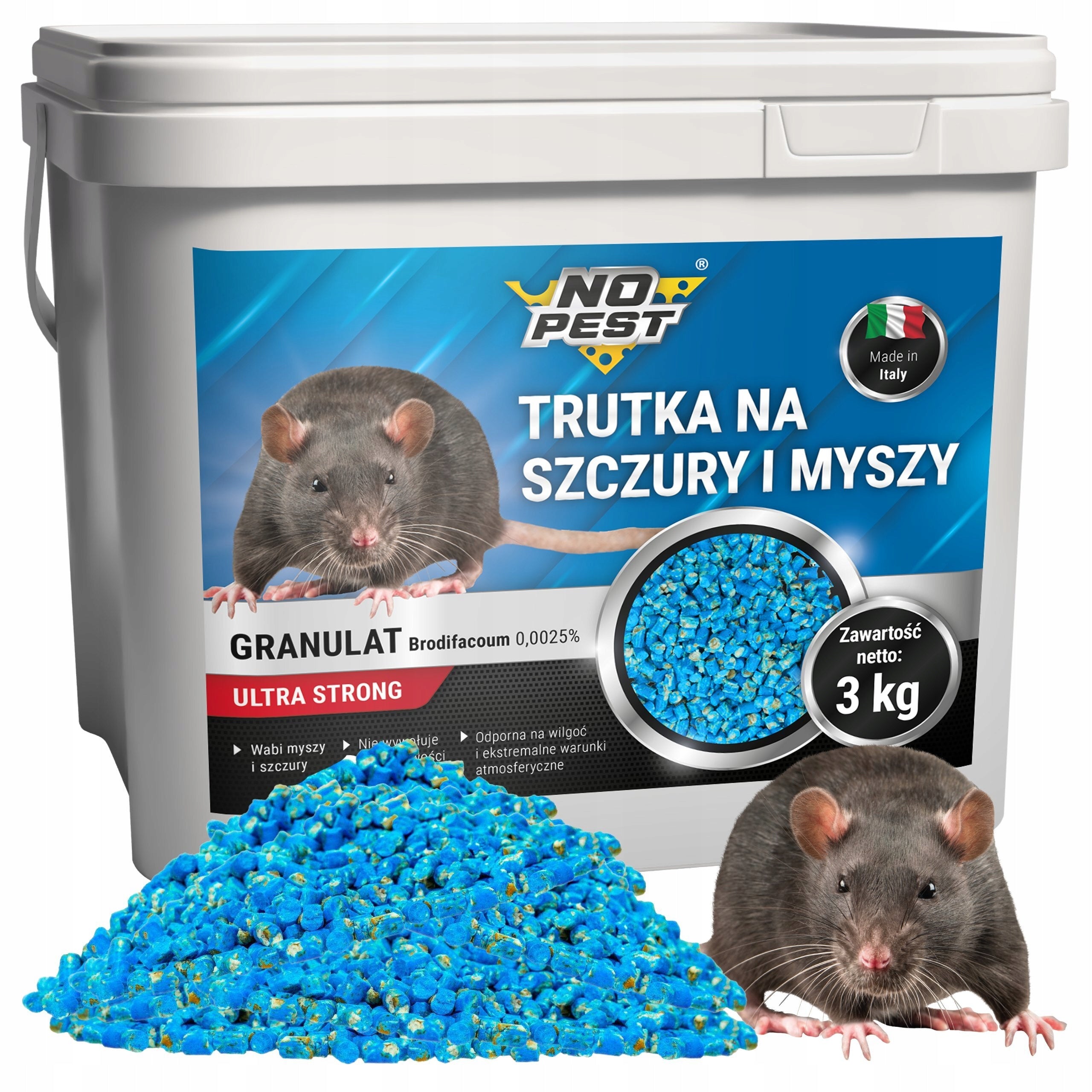 POISON PELLET GRANULES FOR MOUSE RATS ULTRA STRONG NO PEST 3KG