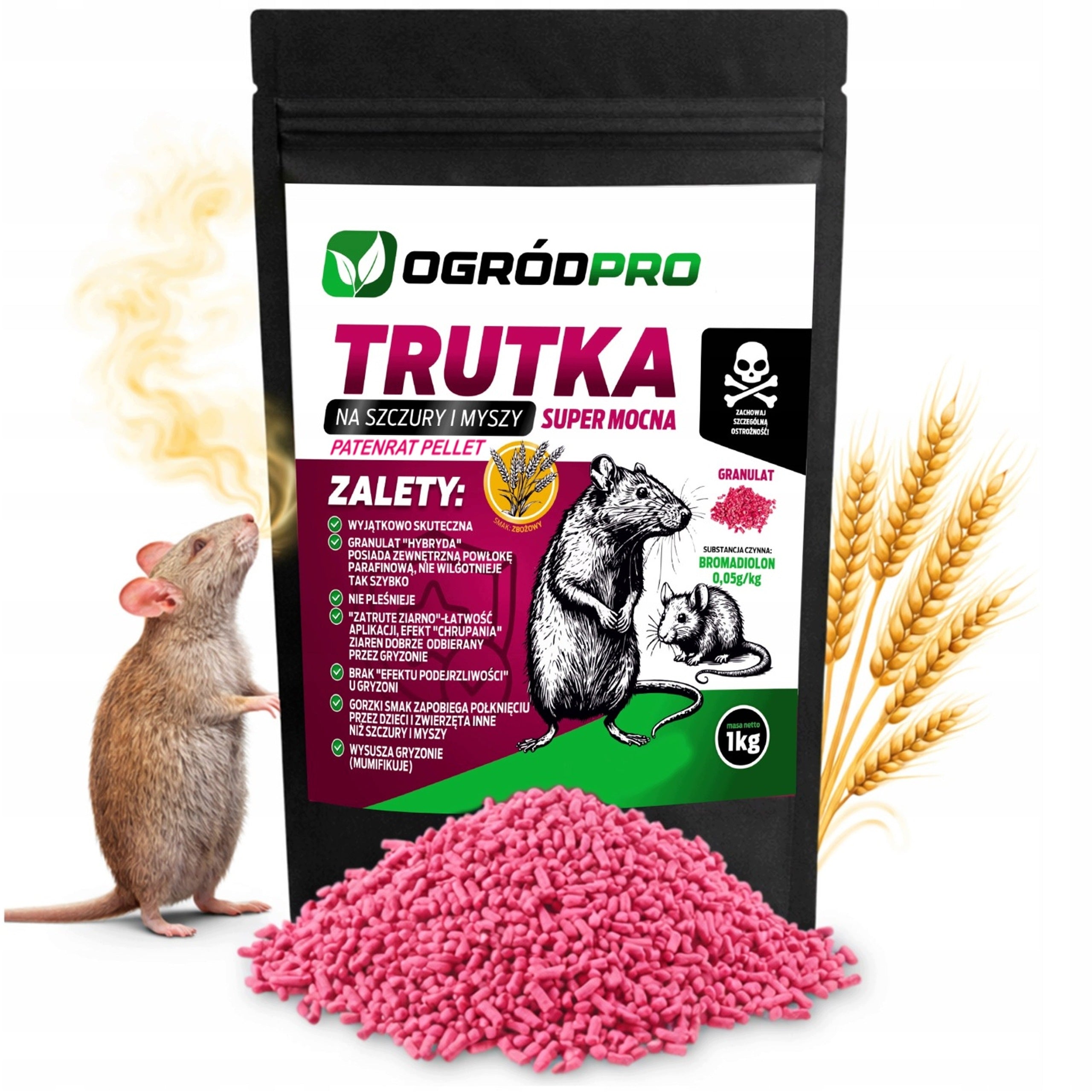 POISON STRONG GRANULES RED FOR RAT MICE RODENTS DERATIZATION 1 KG