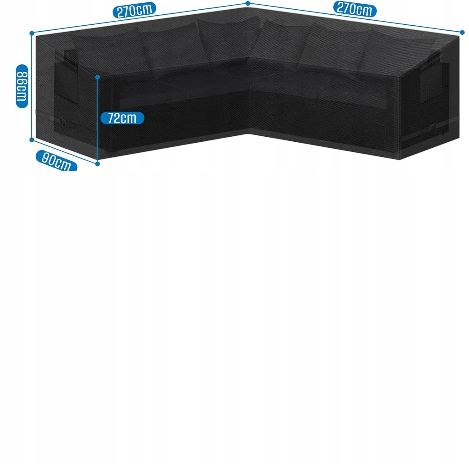 POKROWIEC NA MEBLE OGRODOWE WODOODPORNY NA ZEWNĄTRZ 270x90 cm EAN (GTIN) 5601348113572