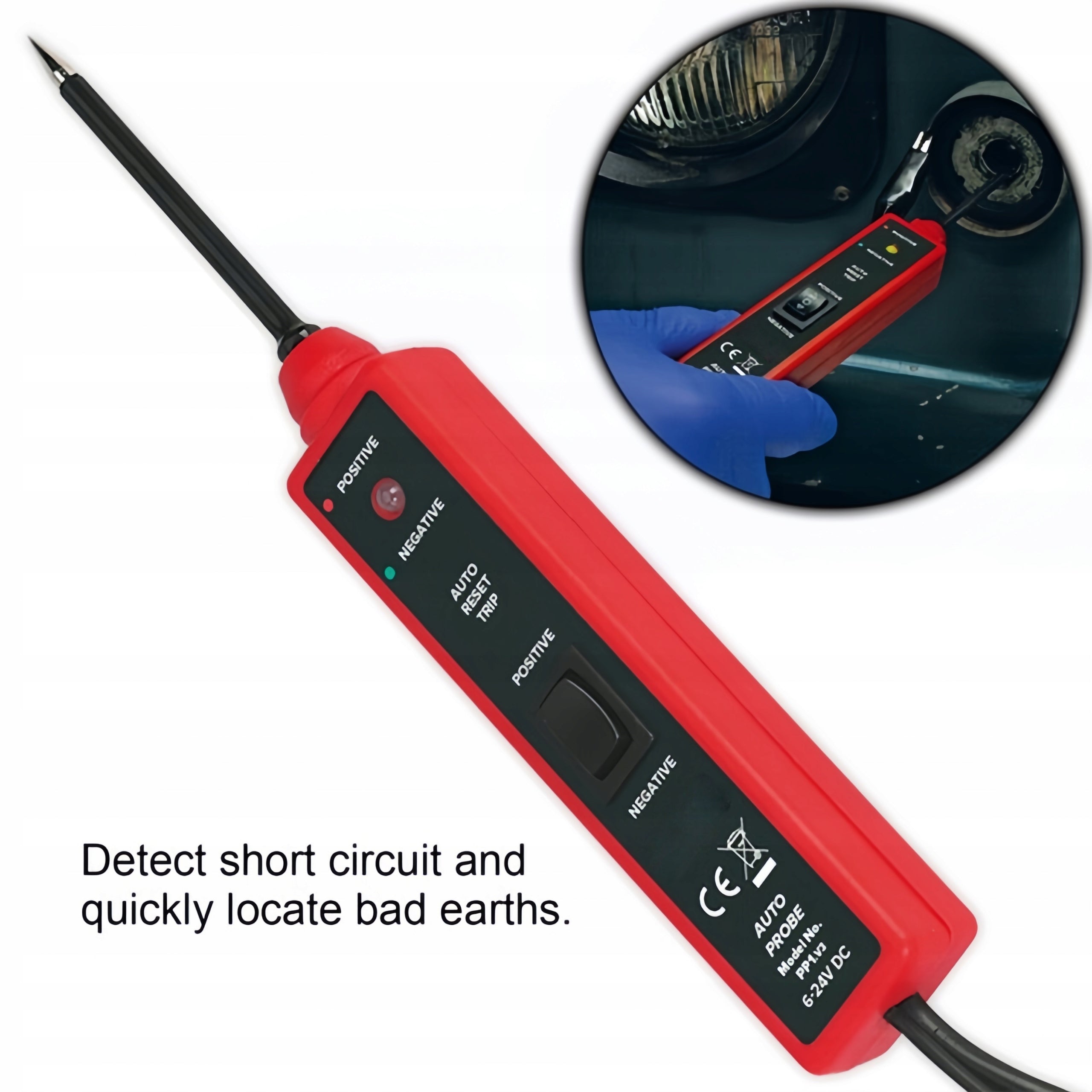 POLARIZED CAR CIRCUIT TESTER 6-24V CABLE LENGTH 450cmUNIVERSAL Brand no brand