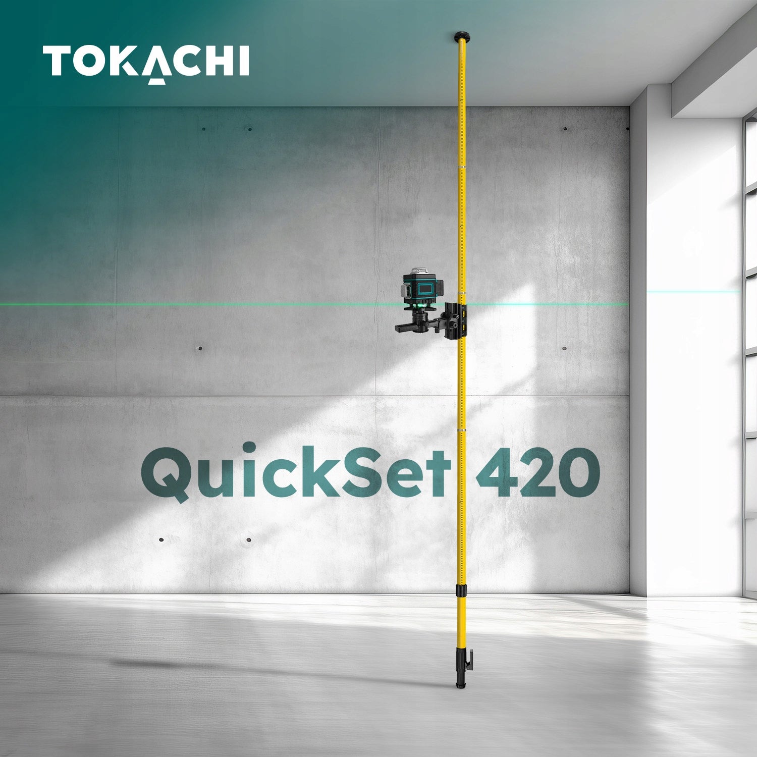 POLE EXPANSION STAND FOR LASER LEVEL 420 cm EXPANSION COLUMN BAR Product height 420 cm