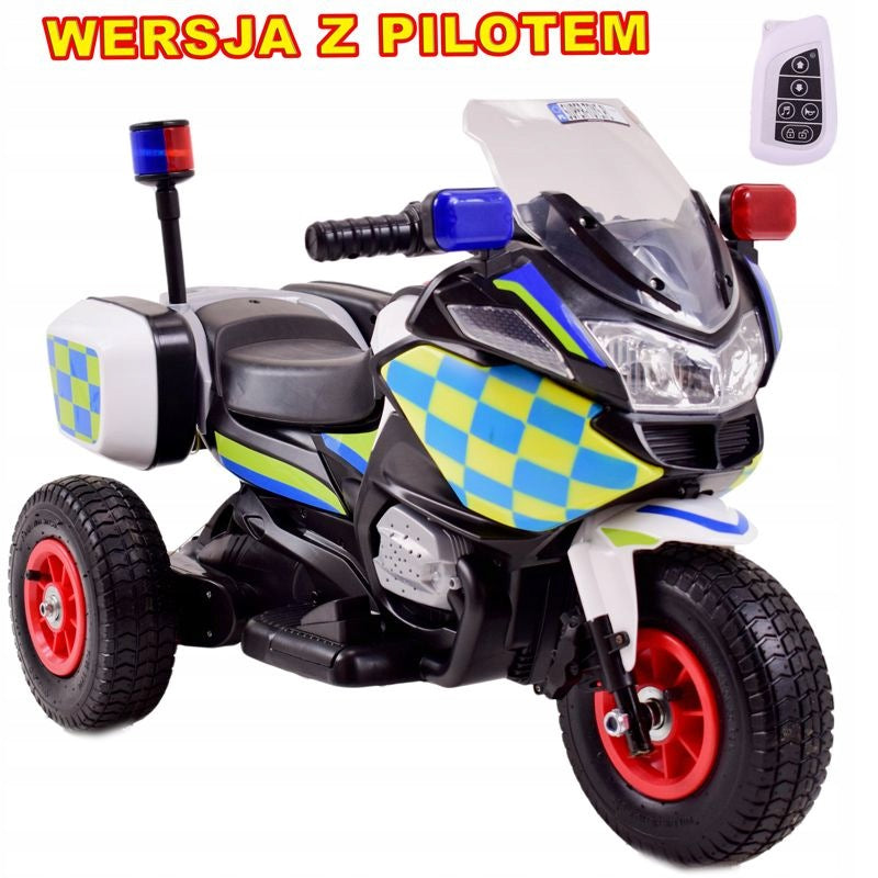 POLICE MOTOR WITH ROOSTER, PUMPED WHEELS, SOUNDS, TWO ENGINES,PILOT/A608 Packaging status original