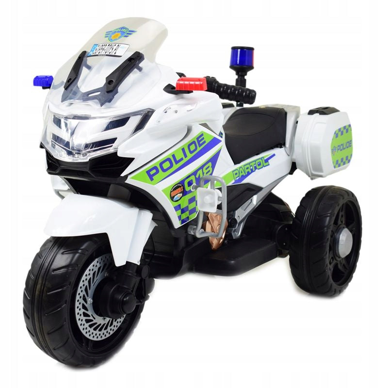 POLICE MOTOR WITH ROOSTER, SOFT WHEELS, SOUNDS, TWO MOTORS, REMOTE CONTROL/NT5188 Manufacturer code NT-5188-POLICJA BIAŁA