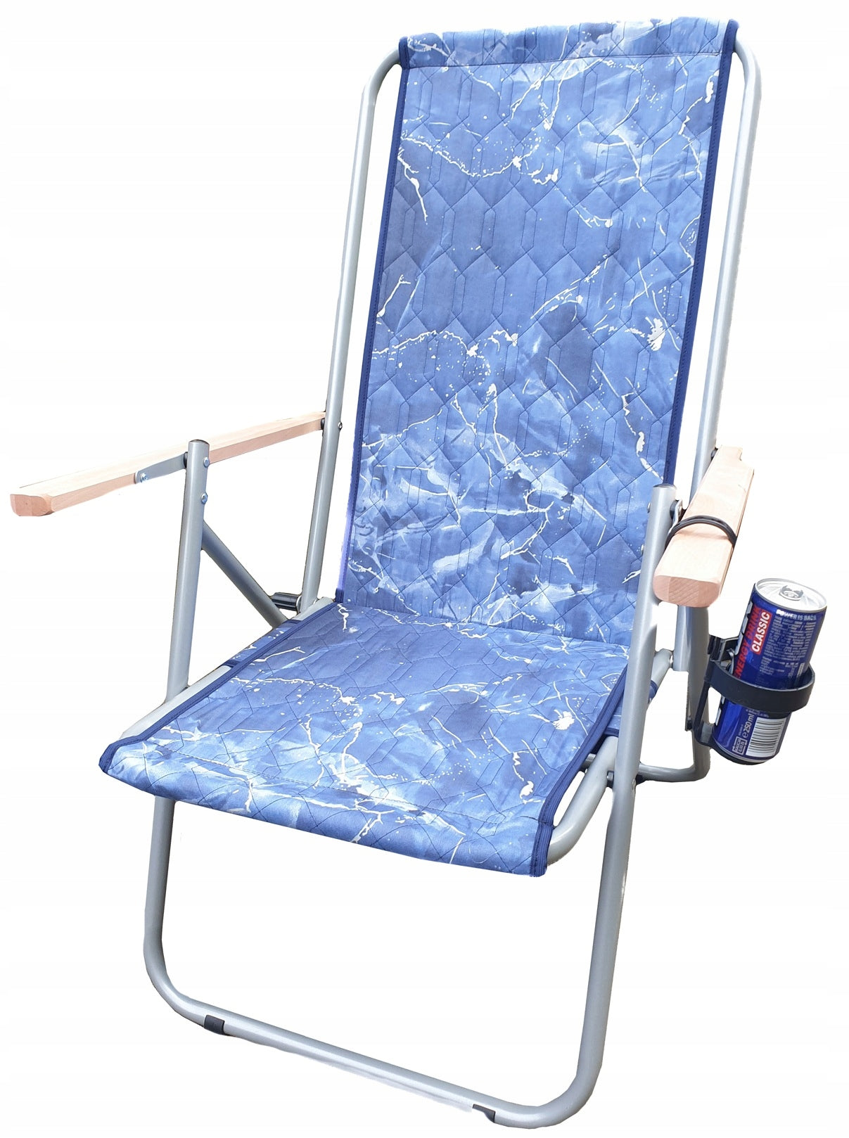 POLISH BEACH / GARDEN SUNBEDS UP TO 150 kg - STEEL + CUP HOLDER