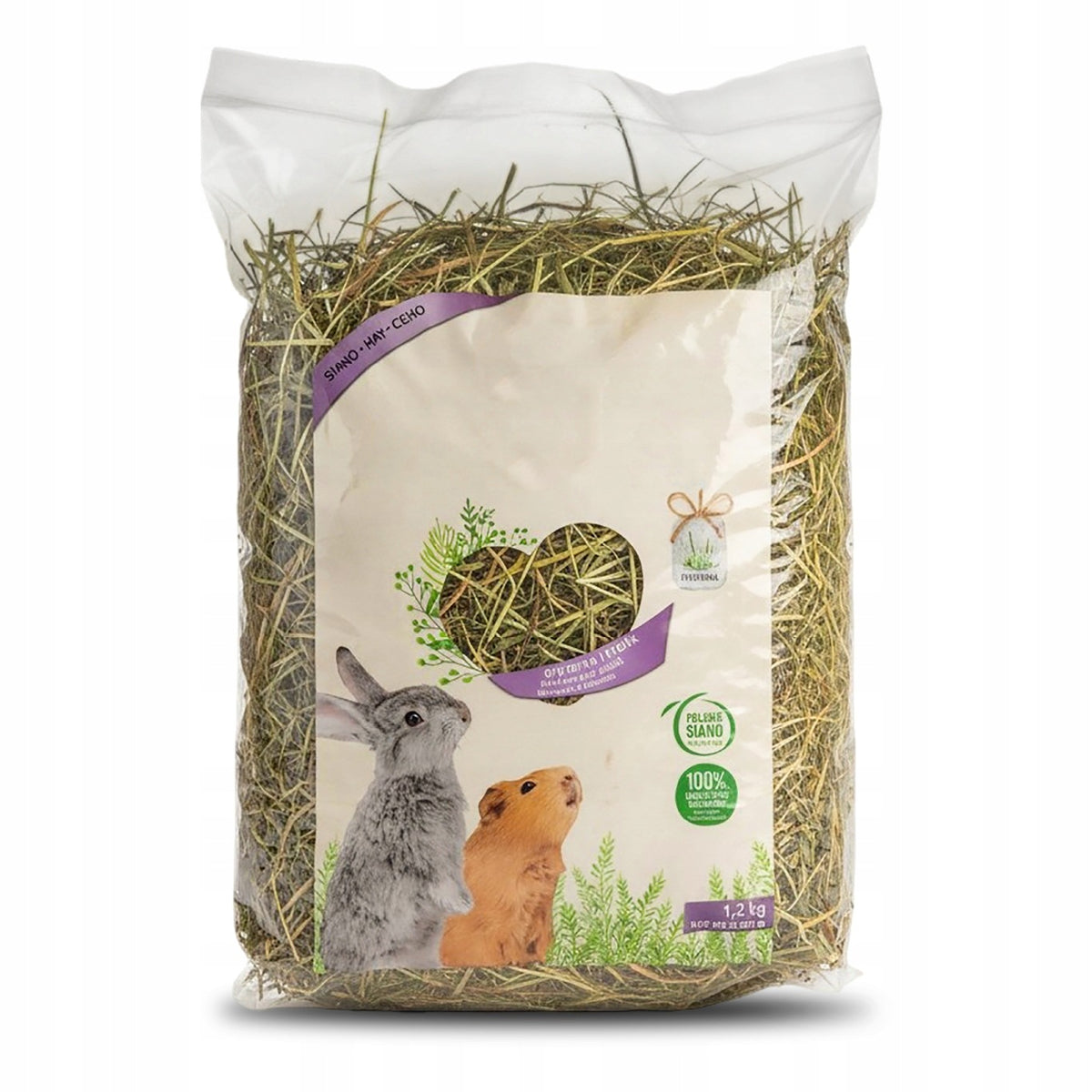 POLISH HAY HERBS FOOD FOR RODENTS GUINEA PIG RABBIT MULCH 1,2KG Packaging status original