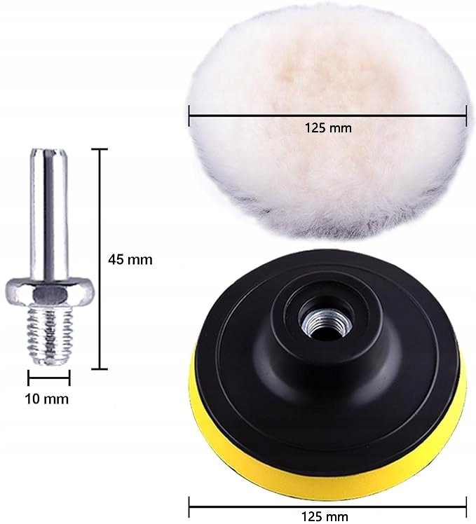 POLISHING FUR FOR POLISHING CHROME LACQUER 125 MM WITH VELCRO 3PCS DELICATE EAN (GTIN) 5906196230137