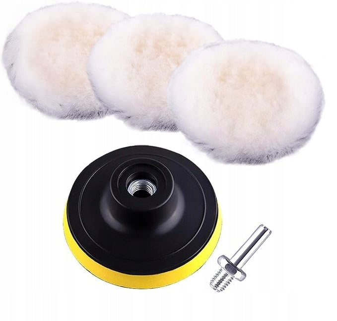 POLISHING FUR FOR POLISHING CHROME LACQUER 125 MM WITH VELCRO 3PCS DELICATE Manufacturer no brand