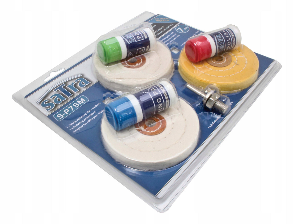 POLISHING KIT (ALUMINIUM, COPPER, BRASS) - 7 ELEMENTS SATRA S-P7SM Manufacturer code S-P7SM