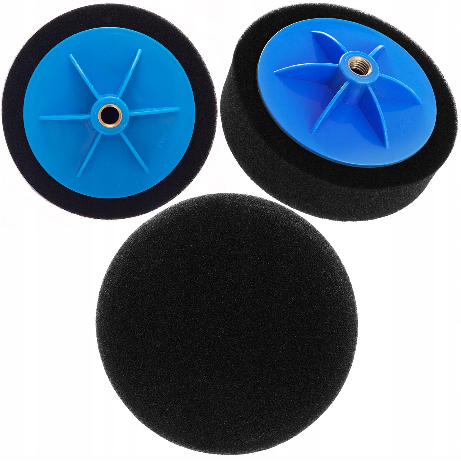 POLISHING SPONGE POLISHER 150 MM M14 BLACK SOFT SET x 3pcs Packaging status original