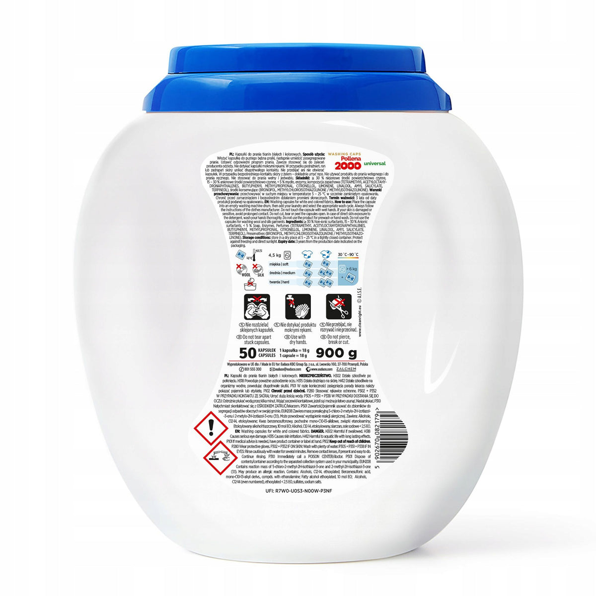 POLLENA 2000 Washing Capsules UNIVERSAL 6in1 Deep Cleaning 50 pcs Packaging status original