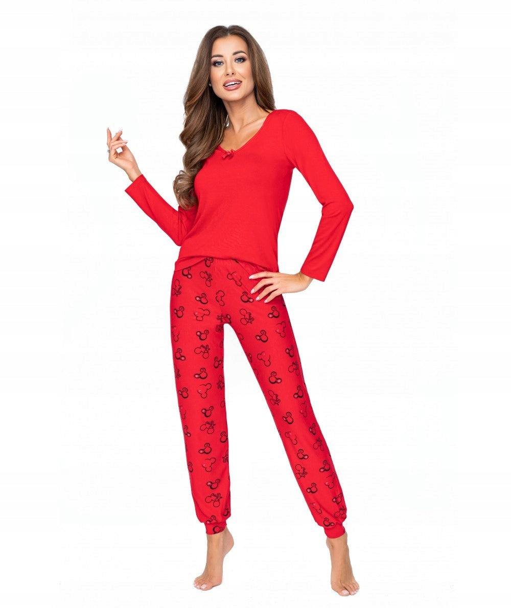 Zweiteiliger Pyjama für Damen Donna Mika, rot 