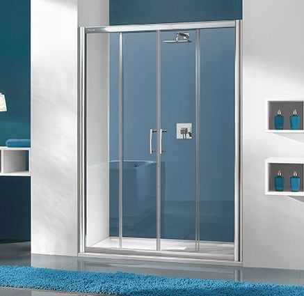 Duschtür zur Nische Sanplast TX D4/TX5b 130s, Profil silber glänzend, dekoriertes Glas W15 
