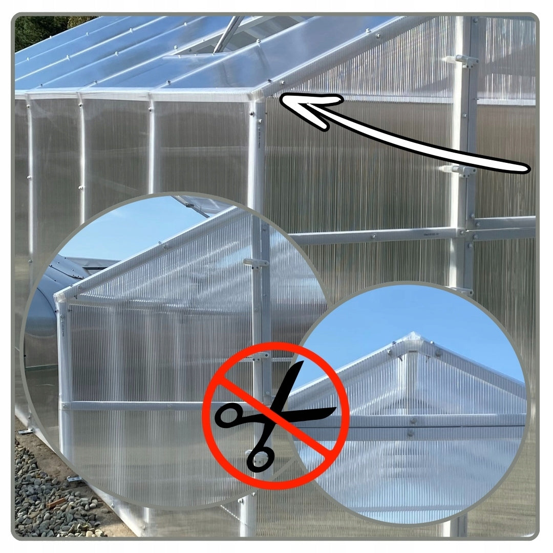 POLYCARBONATE GARDEN GREENHOUSE 5,6m2 POLYCARBONATE TUNNEL 210X270 PTF Product height 191 cm