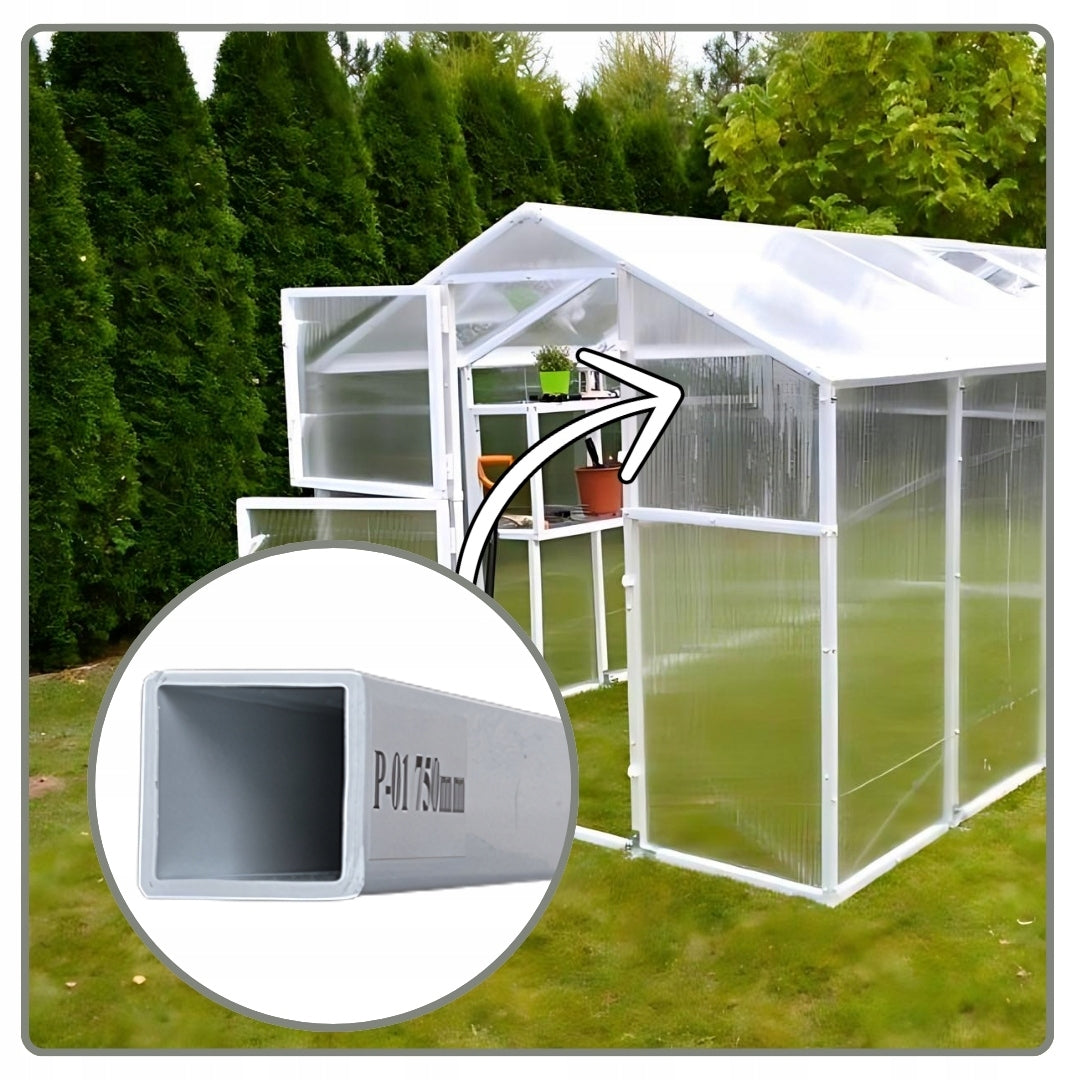 POLYCARBONATE GARDEN GREENHOUSE 5,6m2 POLYCARBONATE TUNNEL 210X270 PTF Product weight with unit packaging 57 kg