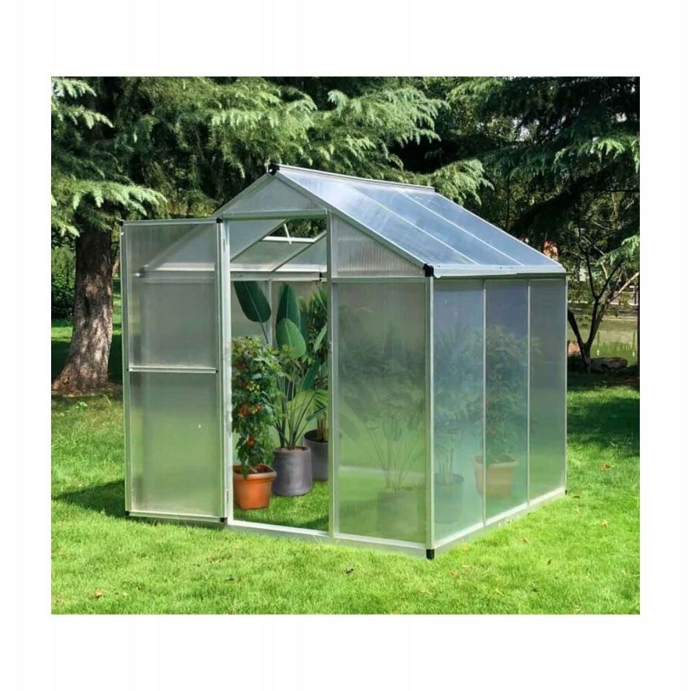 POLYCARBONATE GARDEN GREENHOUSE ALUMINUM 310CM BLACK GARDEN GREENHOUSE Length 3.1 m