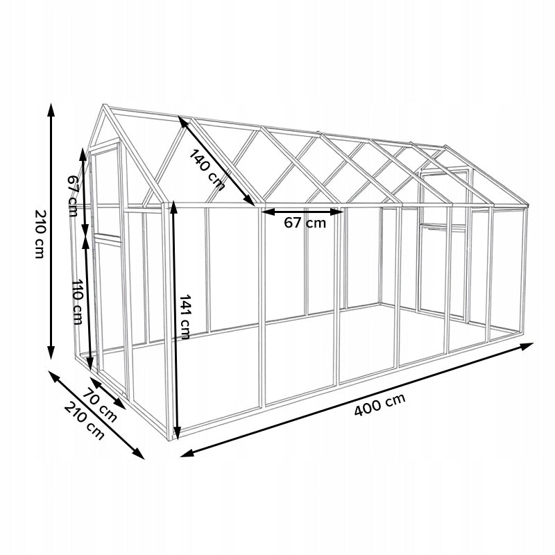 POLYCARBONATE GREENHOUSE 2X4 M GARDEN TUNNEL POLYCARBONATE 4MM GALVANIZED STEEL Manufacturer code FLOWERS