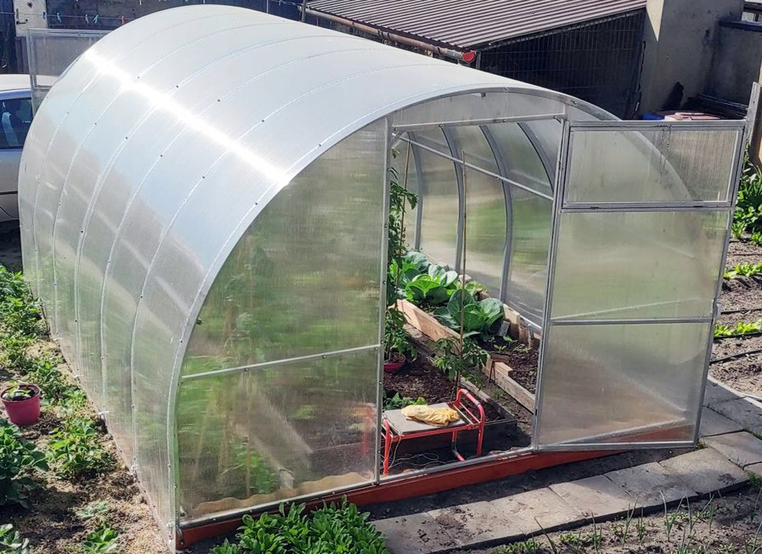 POLYCARBONATE GREENHOUSE 6mm - 3x2m with GALVANIZING 40x20mm Thickness 6 mm
