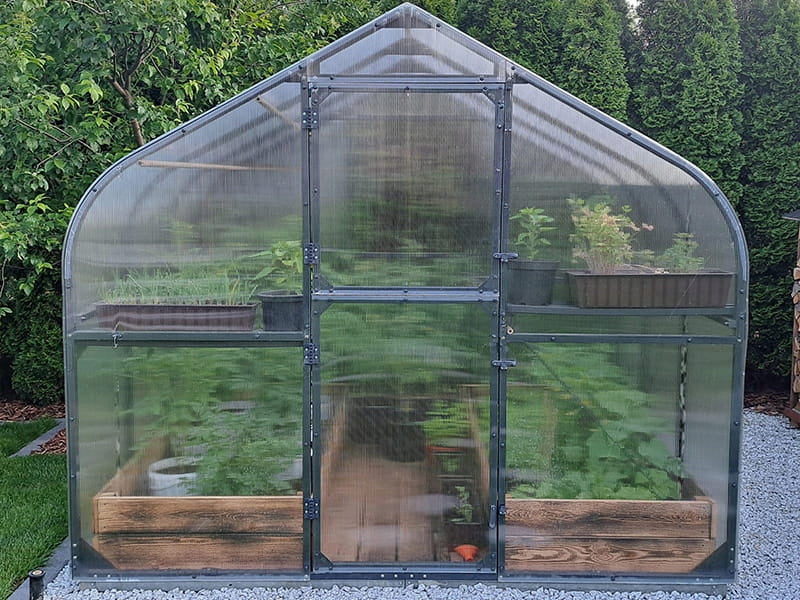 POLYCARBONATE GREENHOUSE TUNNEL 5M2 250X200 PTF POLAND ALUMINIUM GRAPHITE EAN (GTIN) 5905280674444