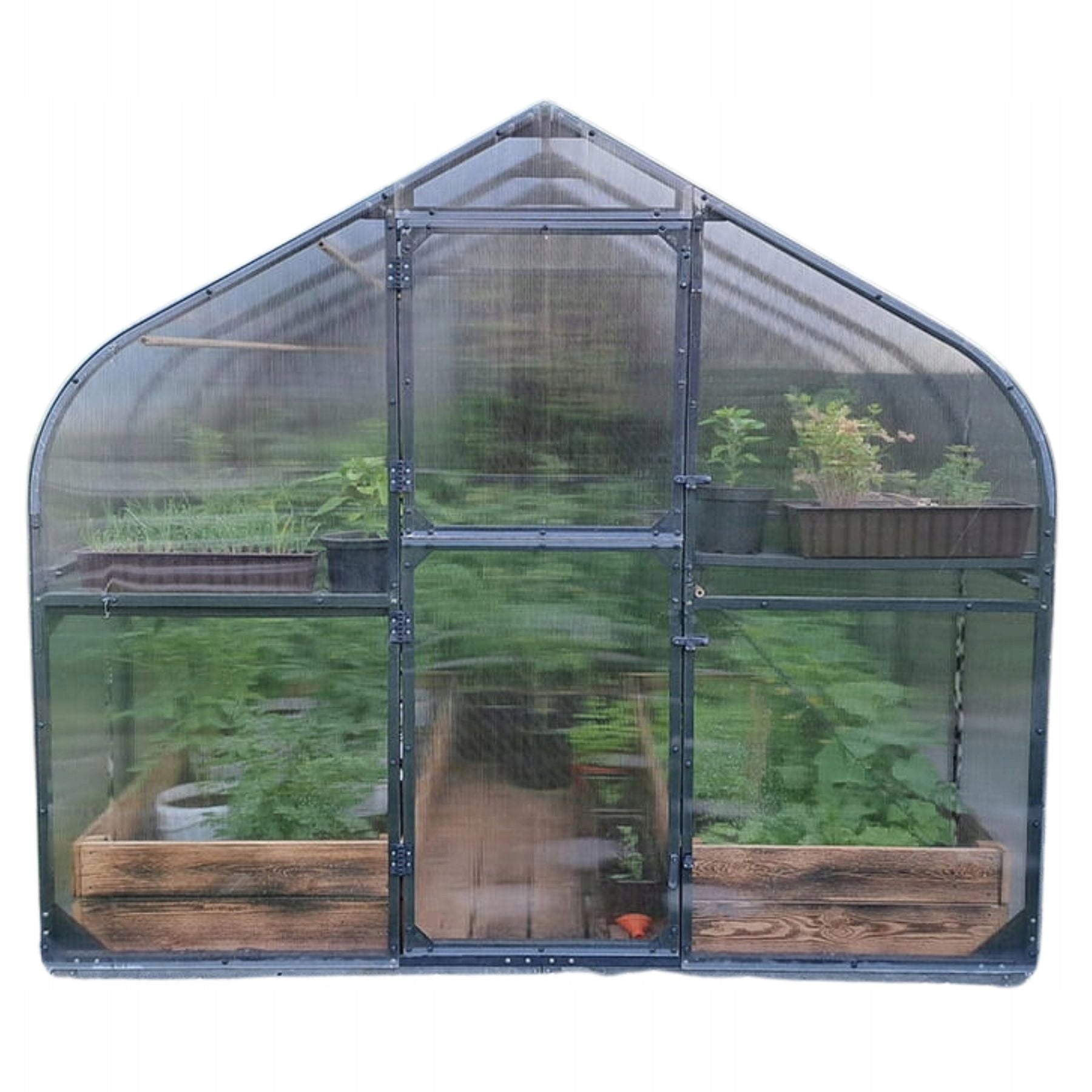 POLYCARBONATE GREENHOUSE TUNNEL 5M2 250X200 PTF POLAND ALUMINIUM GRAPHITE