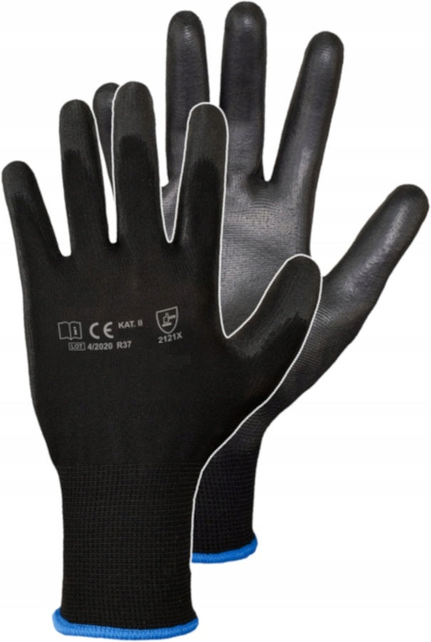 POLYURETHANE coated work gloves black 12 pairs 11 Brand Specto