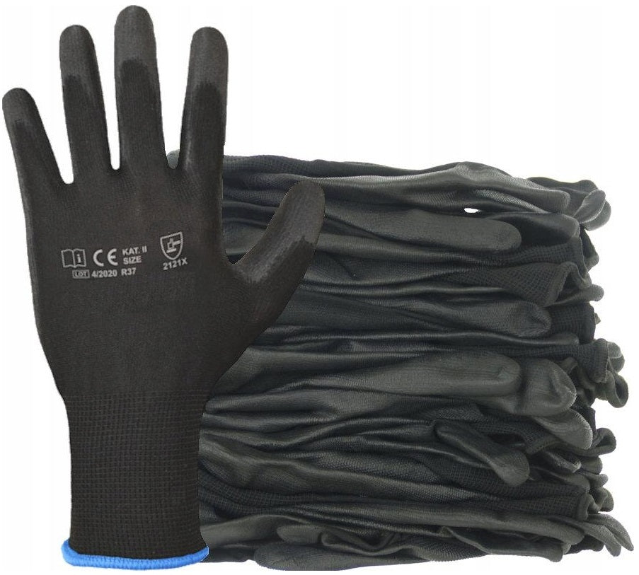 POLYURETHANE coated work gloves black 12 pairs 11 EAN (GTIN) 5906843100547