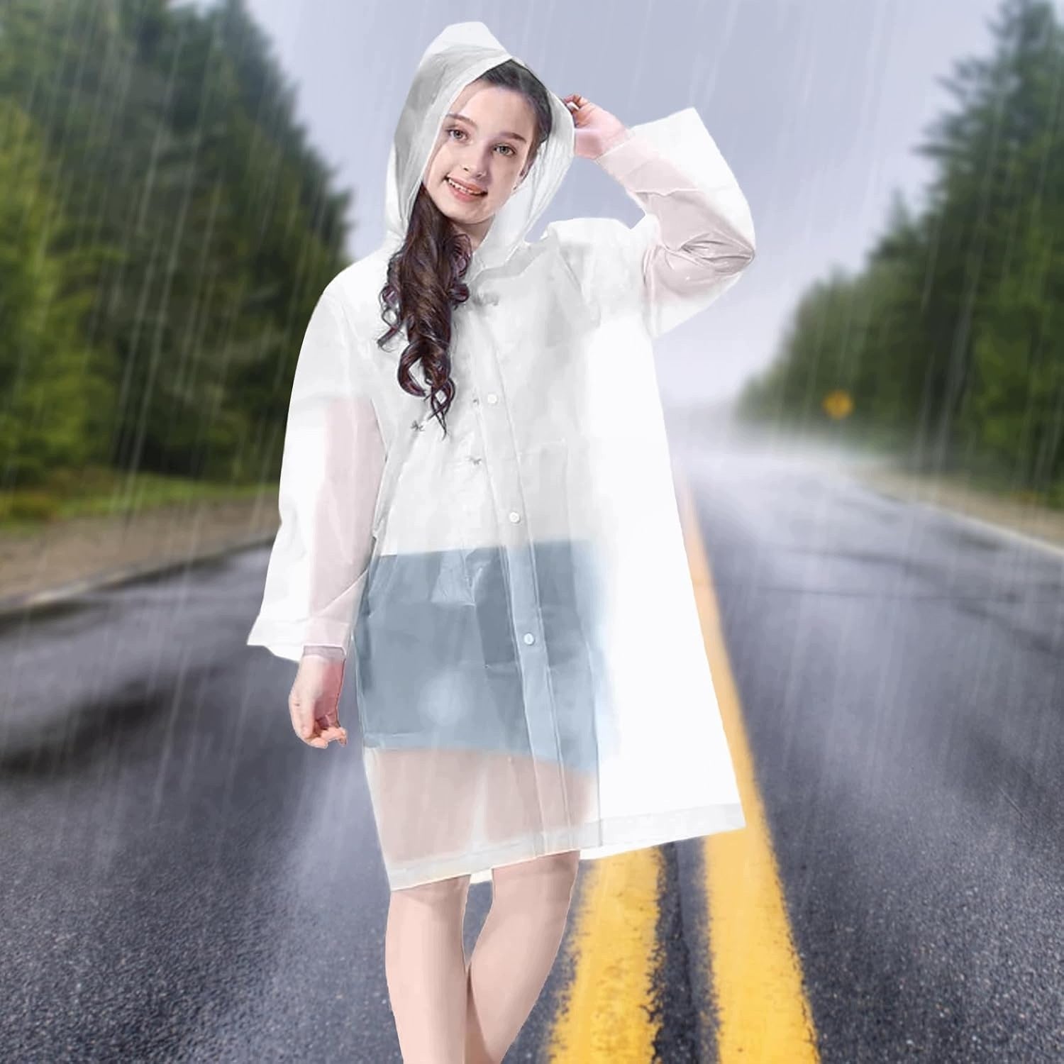PONCHO 2 PIECES CHILDREN'S SET OF PELERNYNA WITH HOOD SLEEVES WHITE Brand no brand