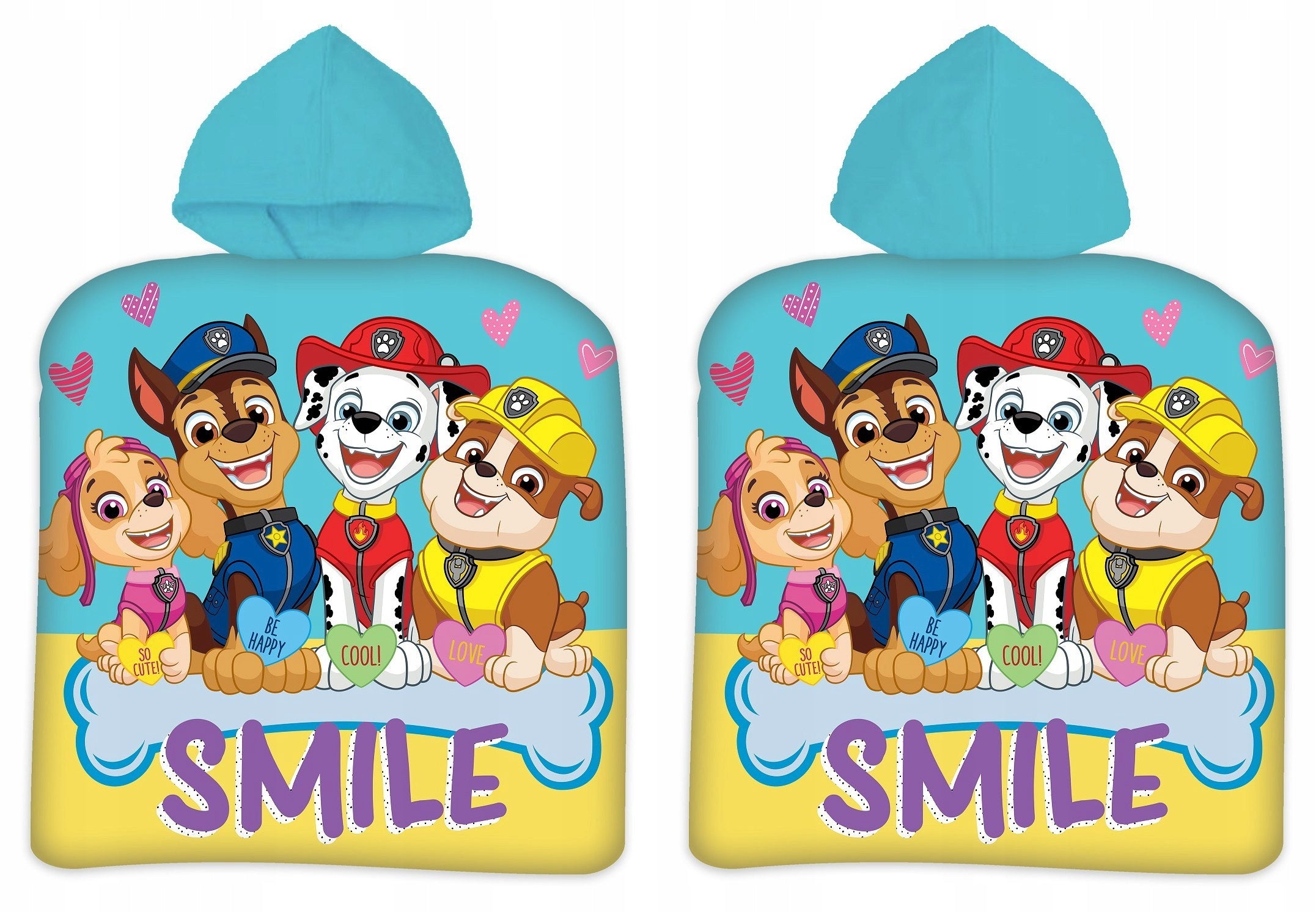 Vaikiškas rankšluostis Poncho Paw Patrol, 50x100 cm