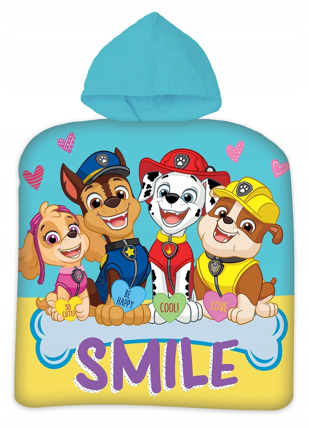 Vaikiškas rankšluostis Poncho Paw Patrol, 50x100 cm