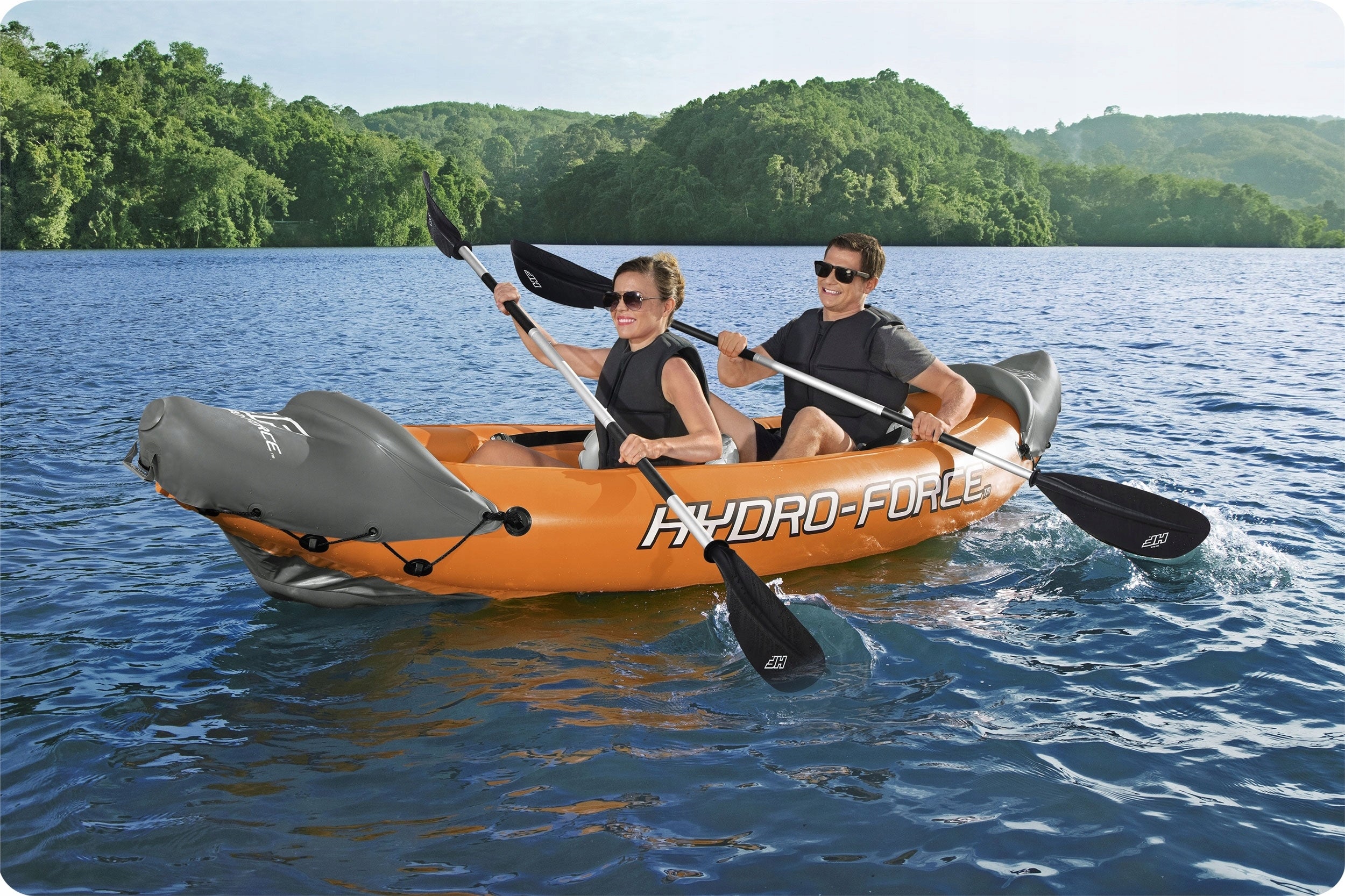 PONTOO KAYAK AIR MATTRESS INFLATED TWO-PERSON BESTWAY OAR PUMP Model 2024