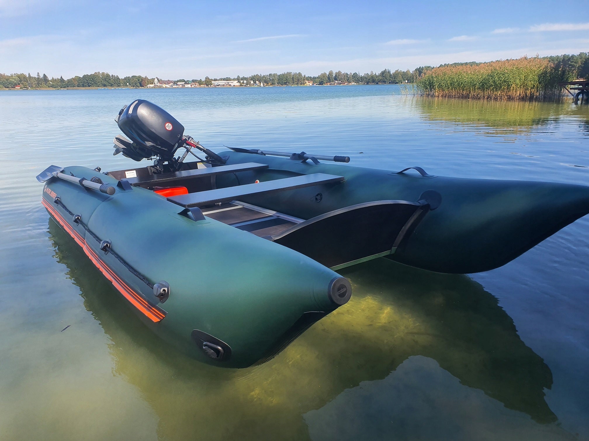 PONTOON BOAT CATAMARAN KOLIBRI KM-260CM TOKAREX Color green