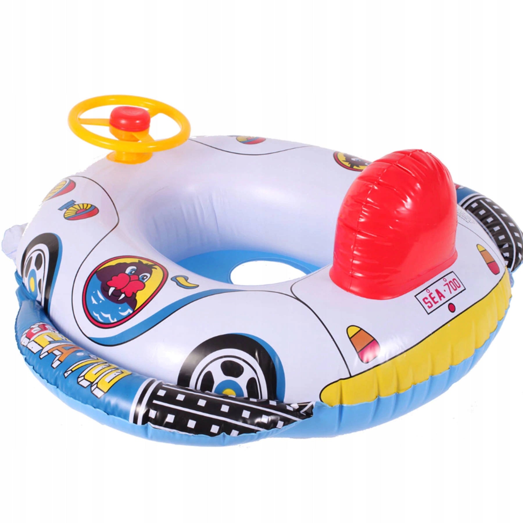 PONTOON FOR CHILDREN TO SWIM SAFE PONTOON WITH STEERING WHEEL HORN CAR Brand Polantak